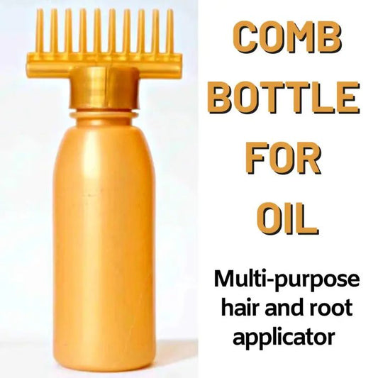 Hair Oil Applicator Bottle with Comb Top β Root Scalp Massager