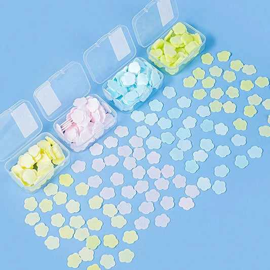 Portable Petal Paper Soap 100 Pcs Scented Travel Soap Sheets