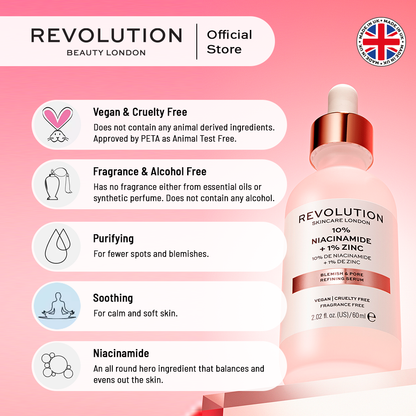 Revolution Skincare 10% Niacinamide And 1% Zinc Blemish & Pore Serum