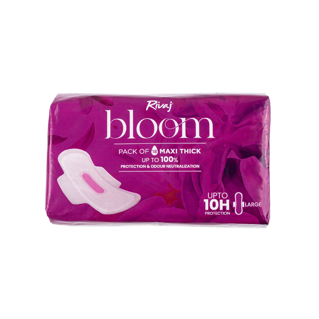 Maxi Thick Bloom Sanitary Pads 18 PCS - Large