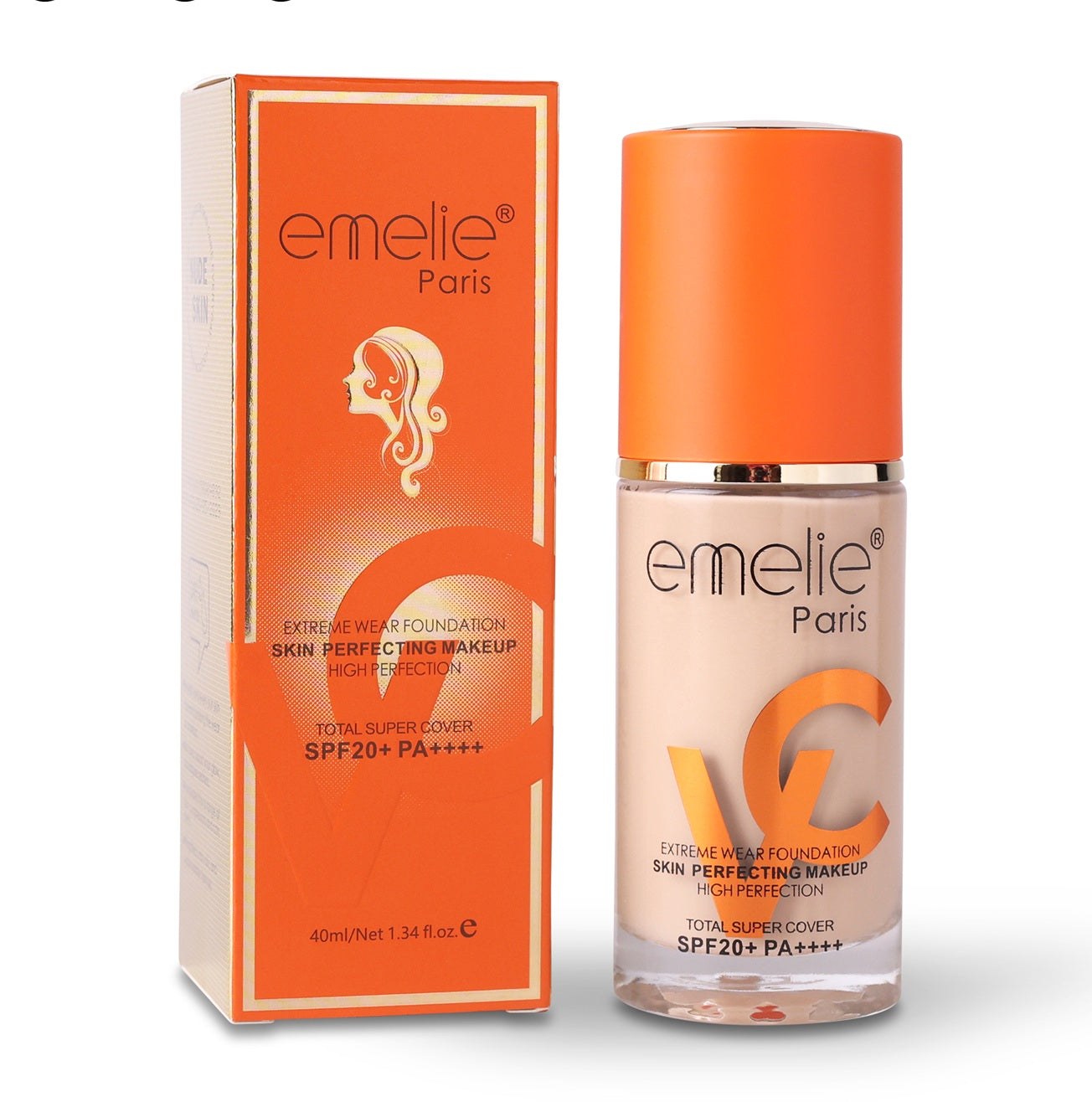 emelie® Paris Extreme Wear Foundation – Skin Perfecting Makeup High Perfection SPF20+ PA++++
