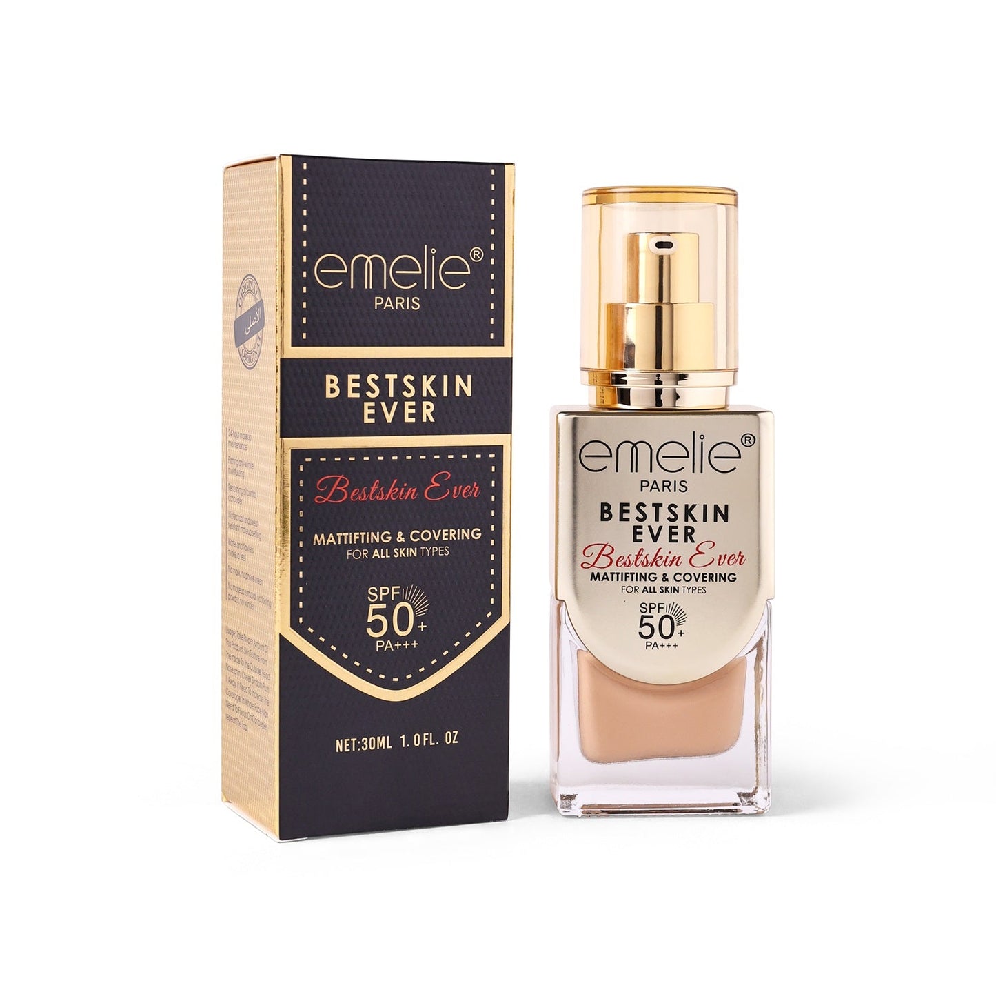 emelie® Paris BESTSKIN EVER Mattifying & Covering Foundation SPF50 PA++++