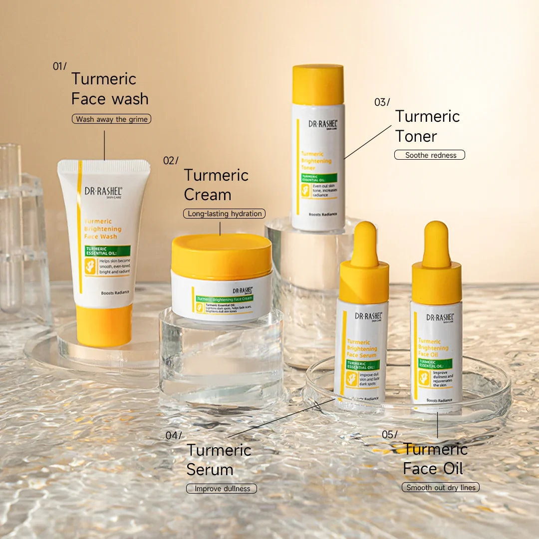 DR.RASHEL Turmeric Glow Brightening Skincare Travel Set (5-Piece)