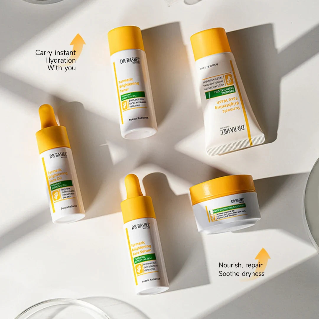 DR.RASHEL Turmeric Glow Brightening Skincare Travel Set (5-Piece)