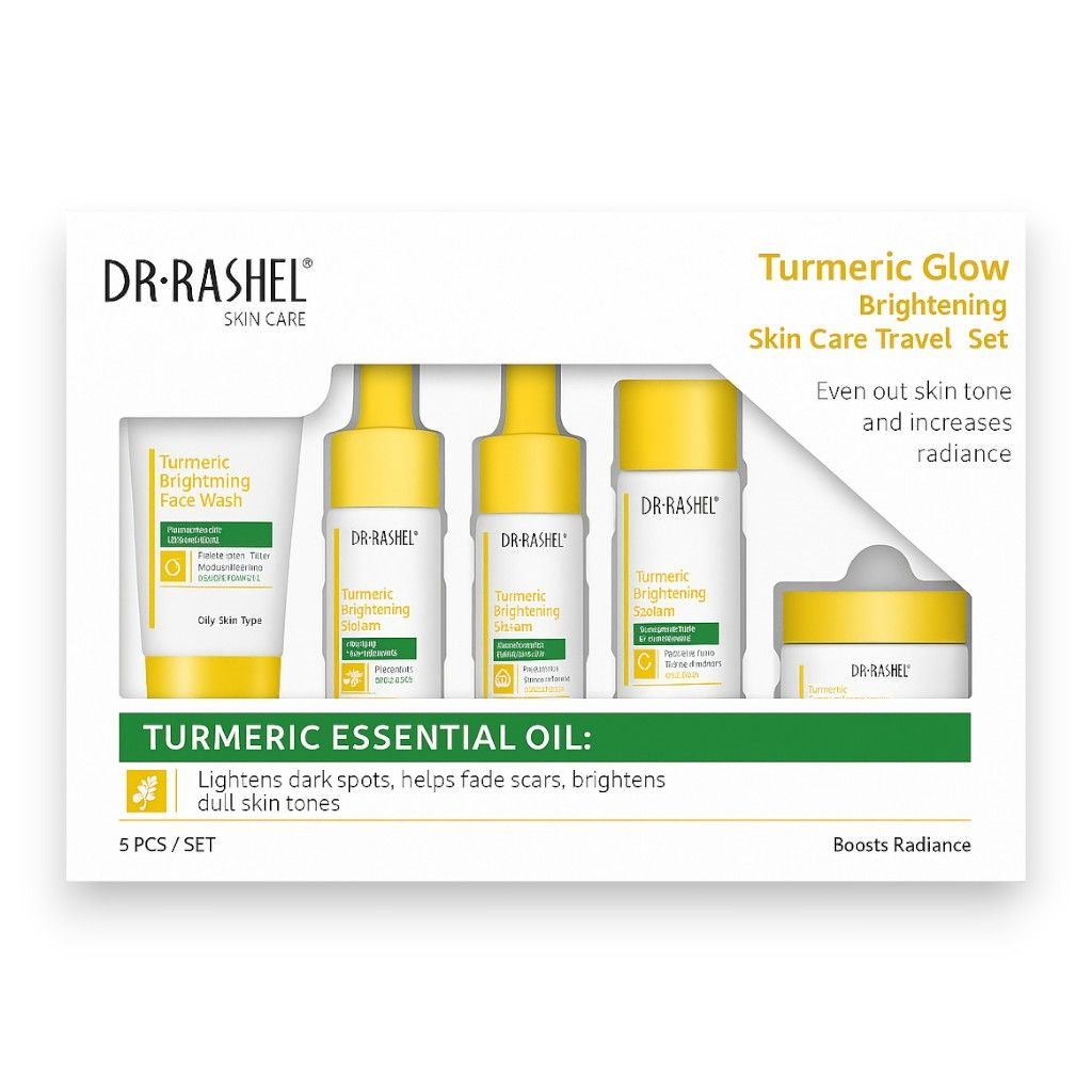 DR.RASHEL Turmeric Glow Brightening Skincare Travel Set (5-Piece)