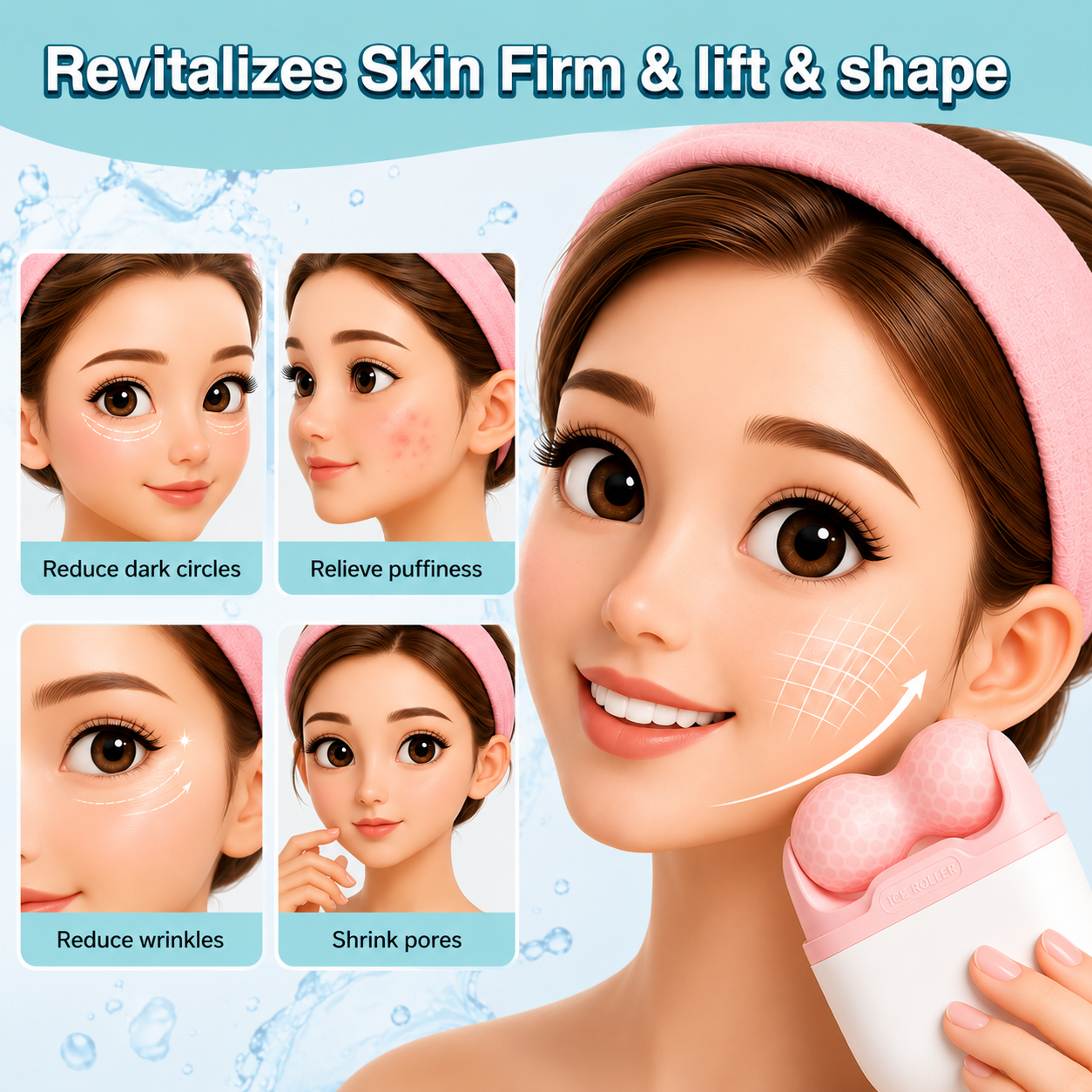 2 in 1 Ice Roller Facial Massager