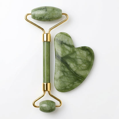 2 in 1 Pack Of Jade Face Roller & Gua Sha