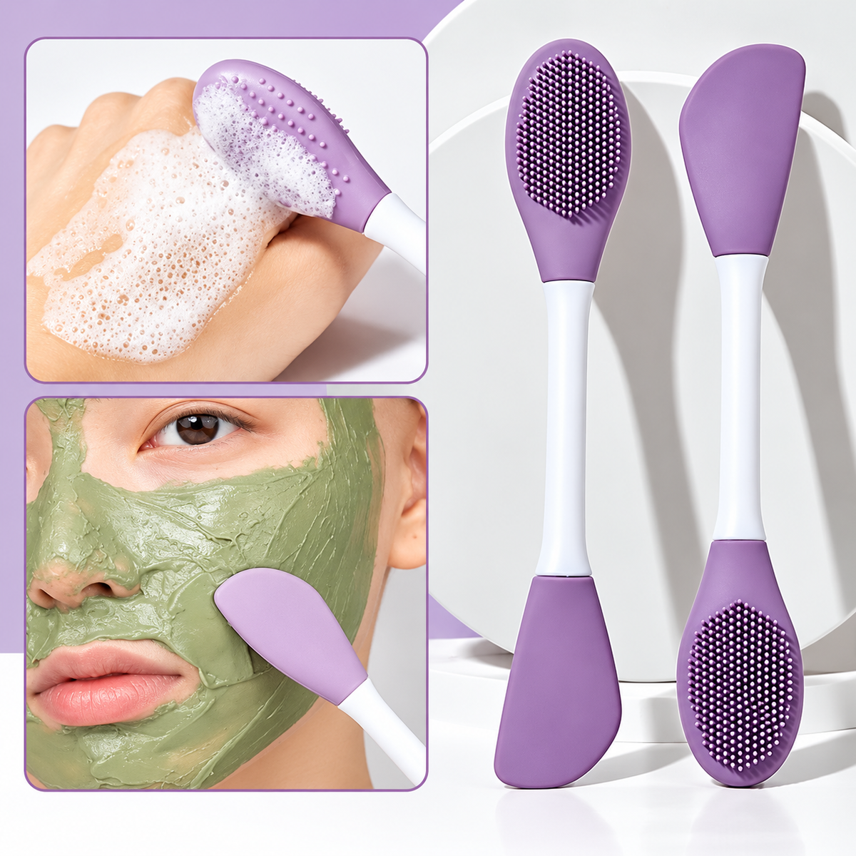 2 in 1 Silicone Face Mask Applicator & Facial Cleansing Brush