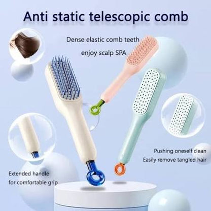 3D Self-Cleaning Hair Brush | Retractable Airbag Scalp Massager