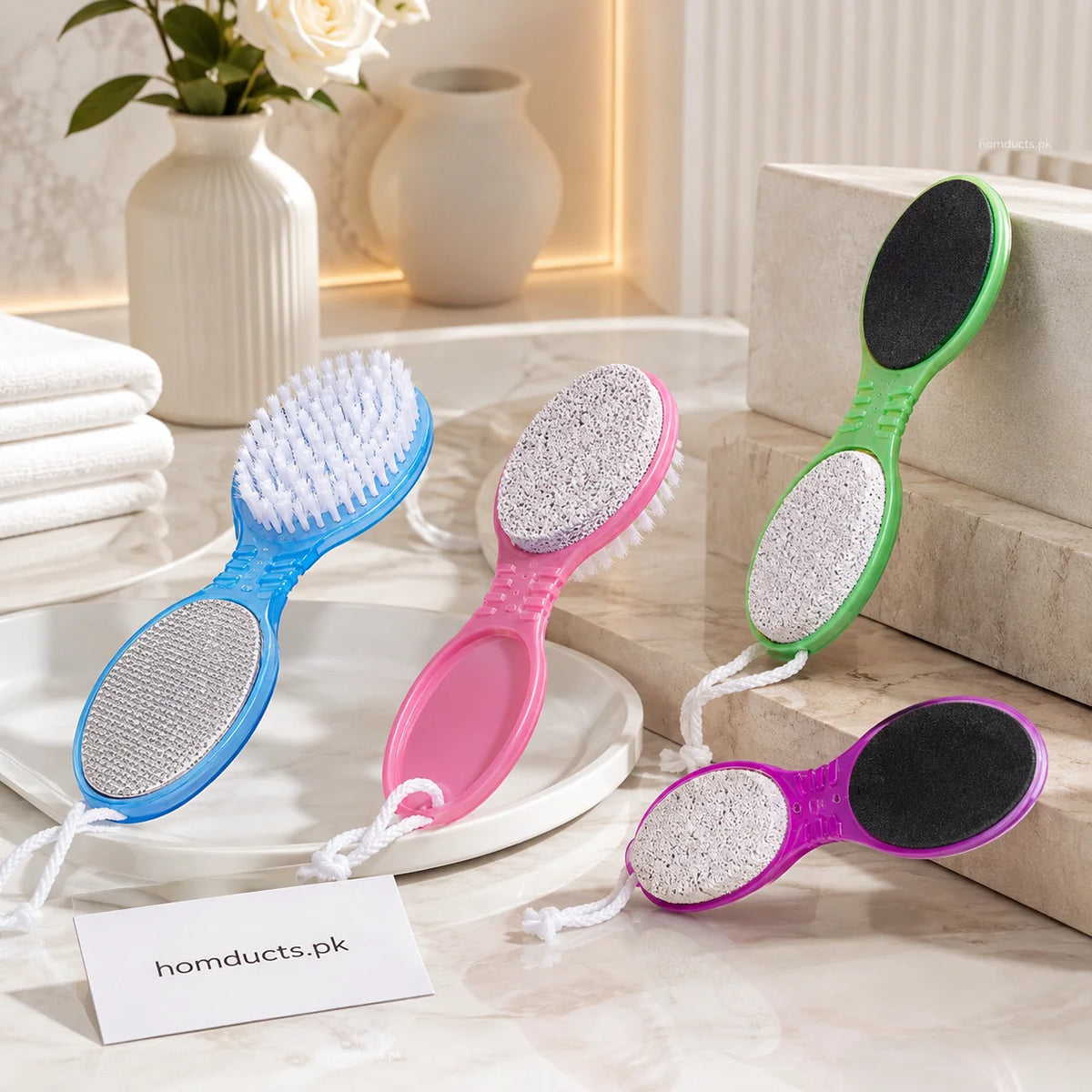 4-in-1 Foot Care Callus Remover Brush & Pumice Stone
