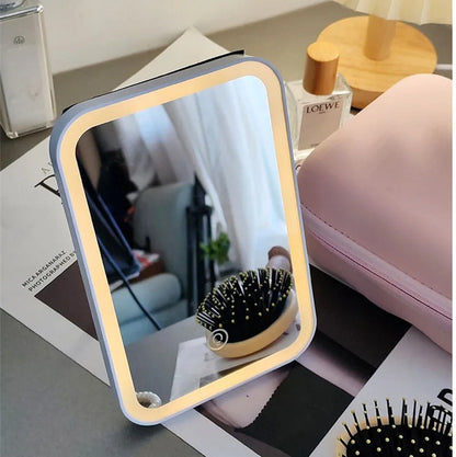 Waterproof Makeup Storage Bag with Detachable LED Mirror