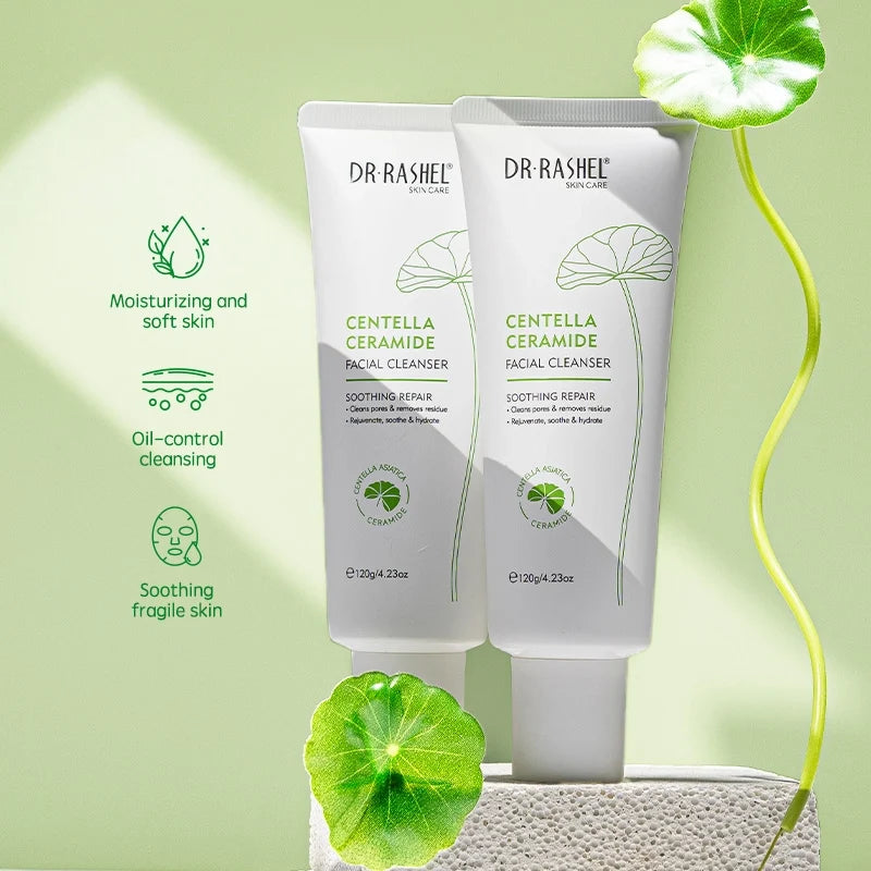 DR.RASHEL Centella & Ceramide Facial Cleanser | Soothing Repair | Deep Cleansing & Oil Control | 120g