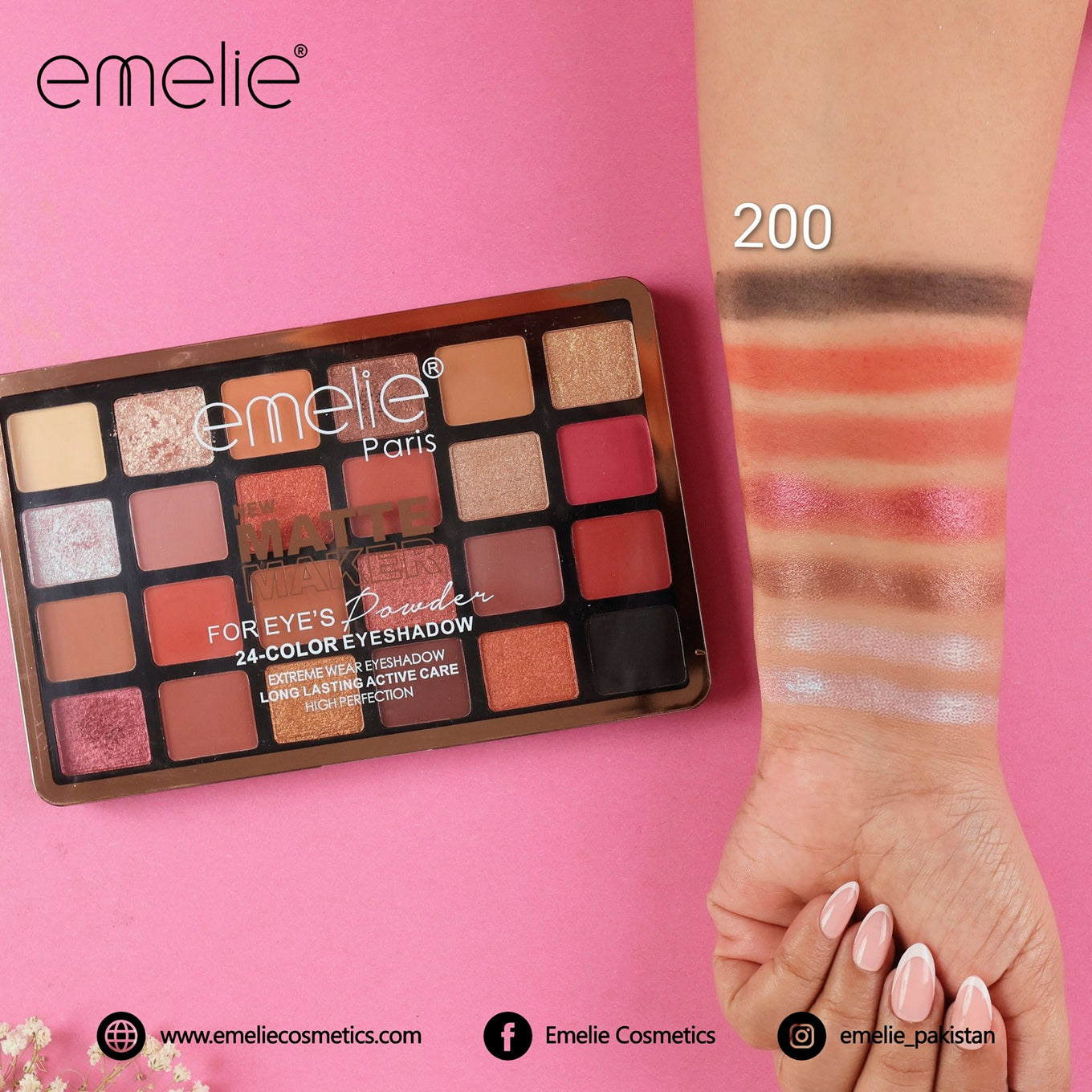 emelie® Matte Maker for Eye’s 24-Color Eyeshadow Palette
