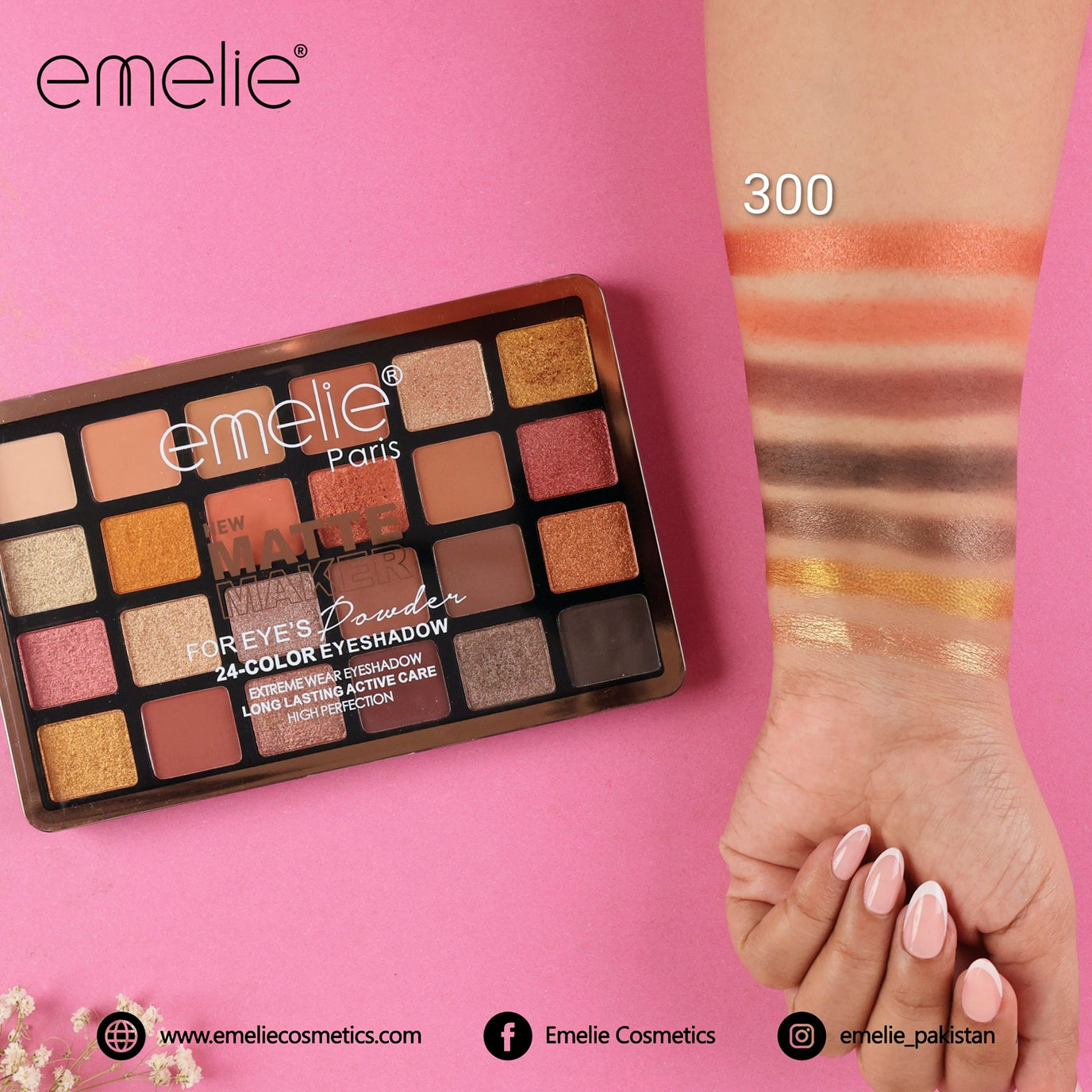 emelie® Matte Maker for Eye’s 24-Color Eyeshadow Palette