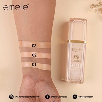 SPF 50+ Foundation with Primer - 2-in-1 Full Coverage, Matte, Waterproof, Long Wear