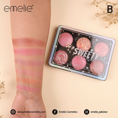 Hi SWEETY LIFE'S A PEACH – 6 Colour Baked Blush Kit