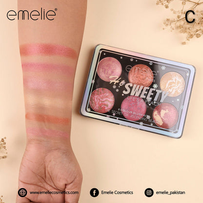 Hi SWEETY LIFE'S A PEACH – 6 Colour Baked Blush Kit