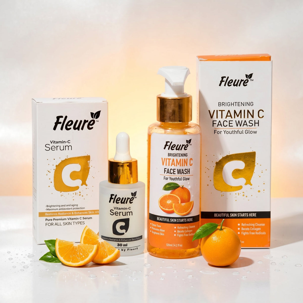Vitamin C Serum and Face Wash Duo by Fleuré