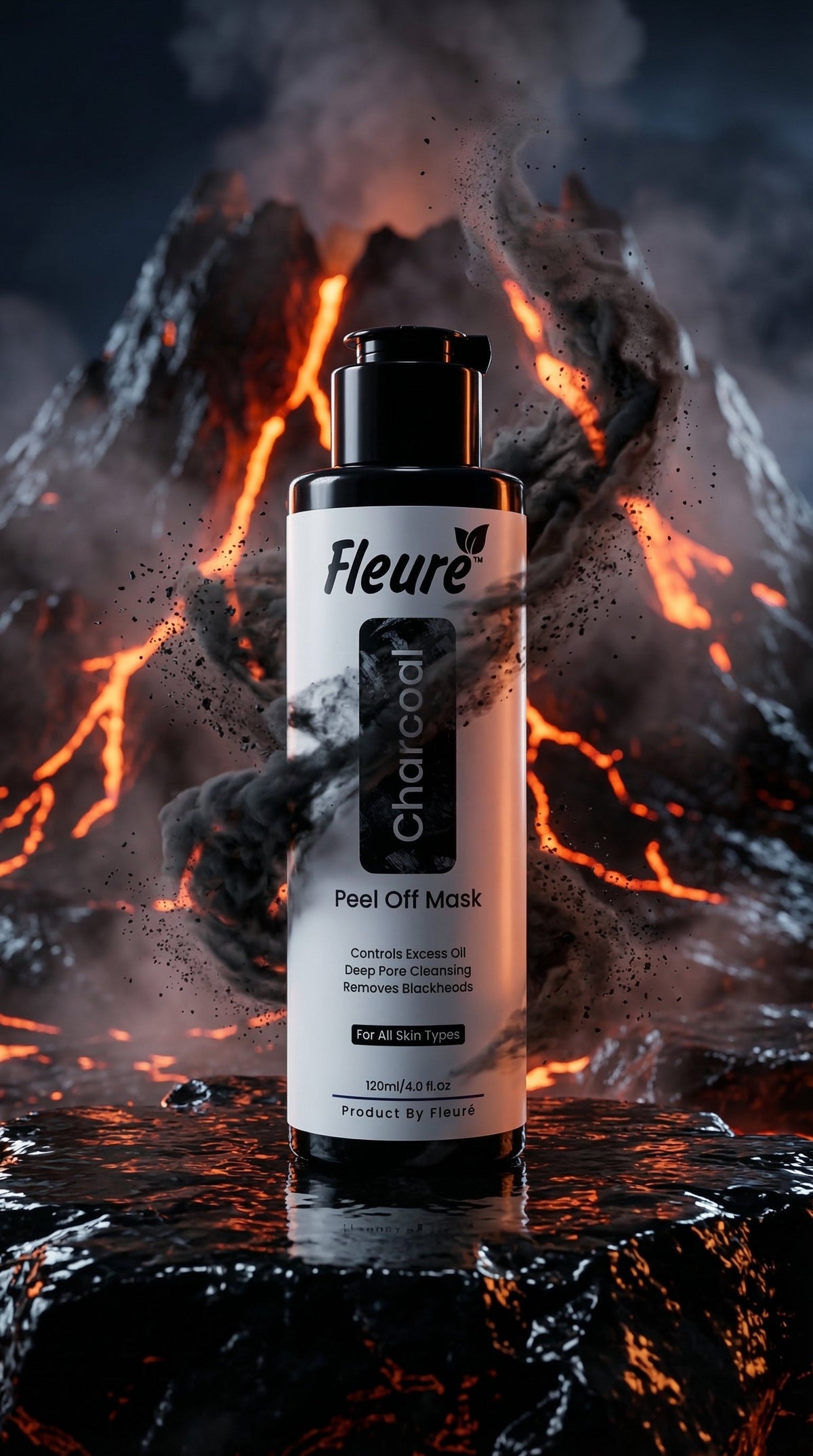 Fleuré Charcoal Peel-Off Black Mask | Deep Pore Detox & Blackhead Remover