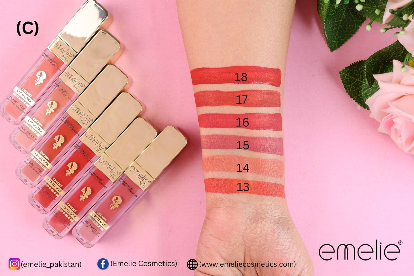 emelie® Paris Creamy Lip Gloss - Color Revolution Liquid Lipstick