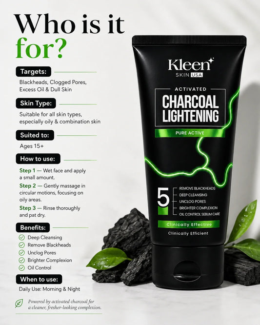Kleen Charcoal Lightnening Face Wash