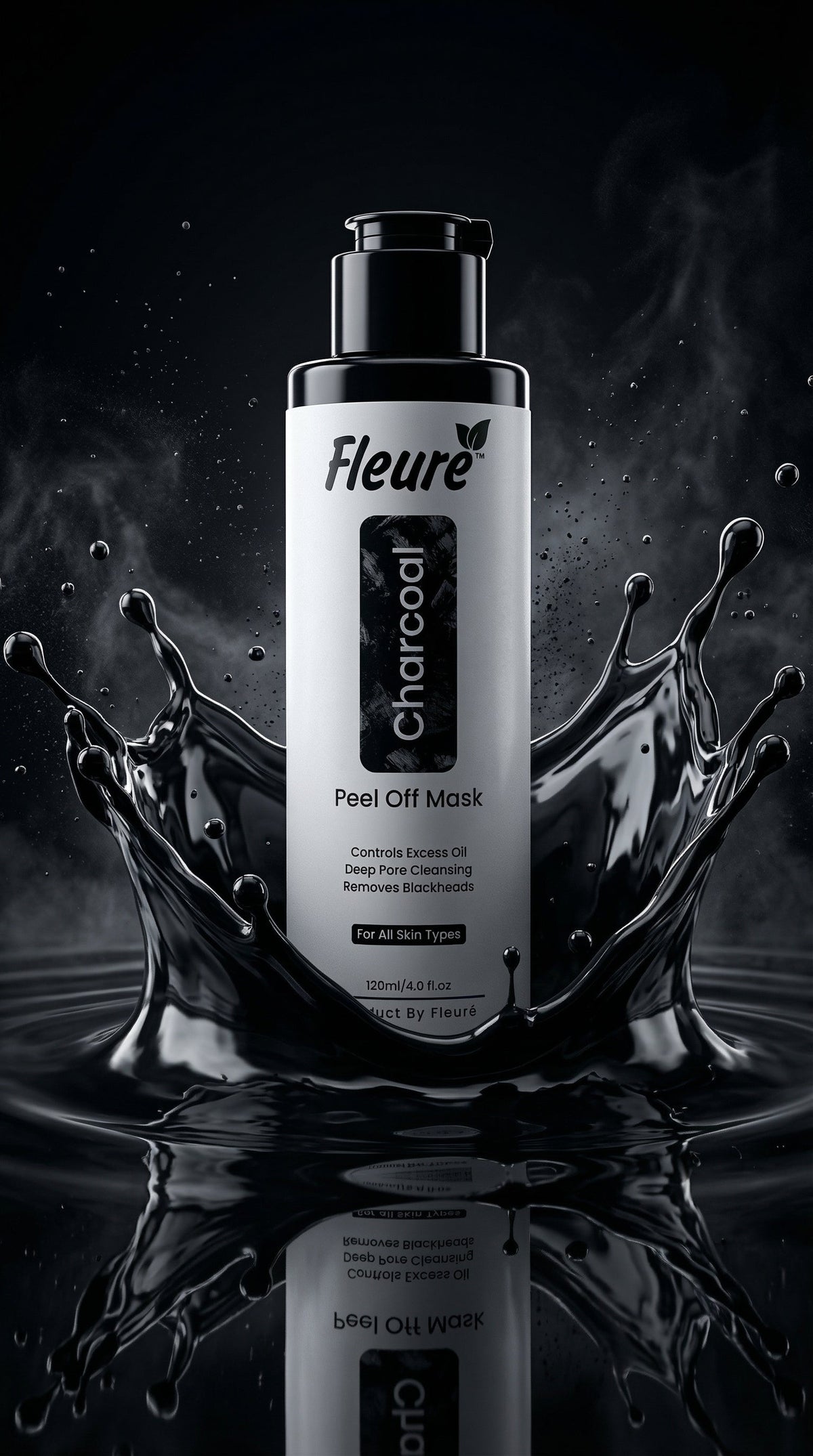 Fleuré Charcoal Peel-Off Black Mask | Deep Pore Detox & Blackhead Remover