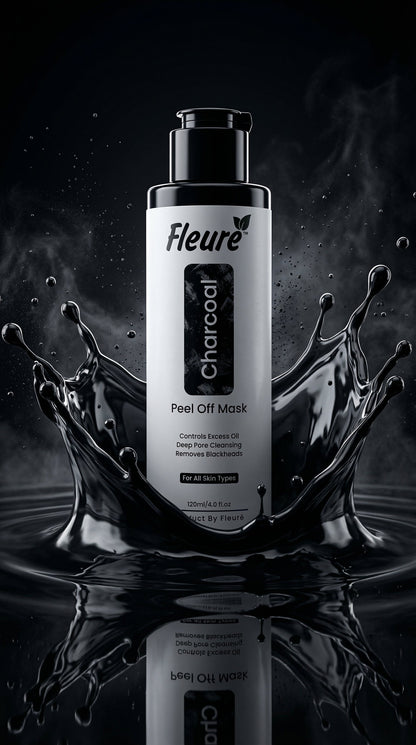 Fleuré Charcoal Peel-Off Black Mask | Deep Pore Detox & Blackhead Remover