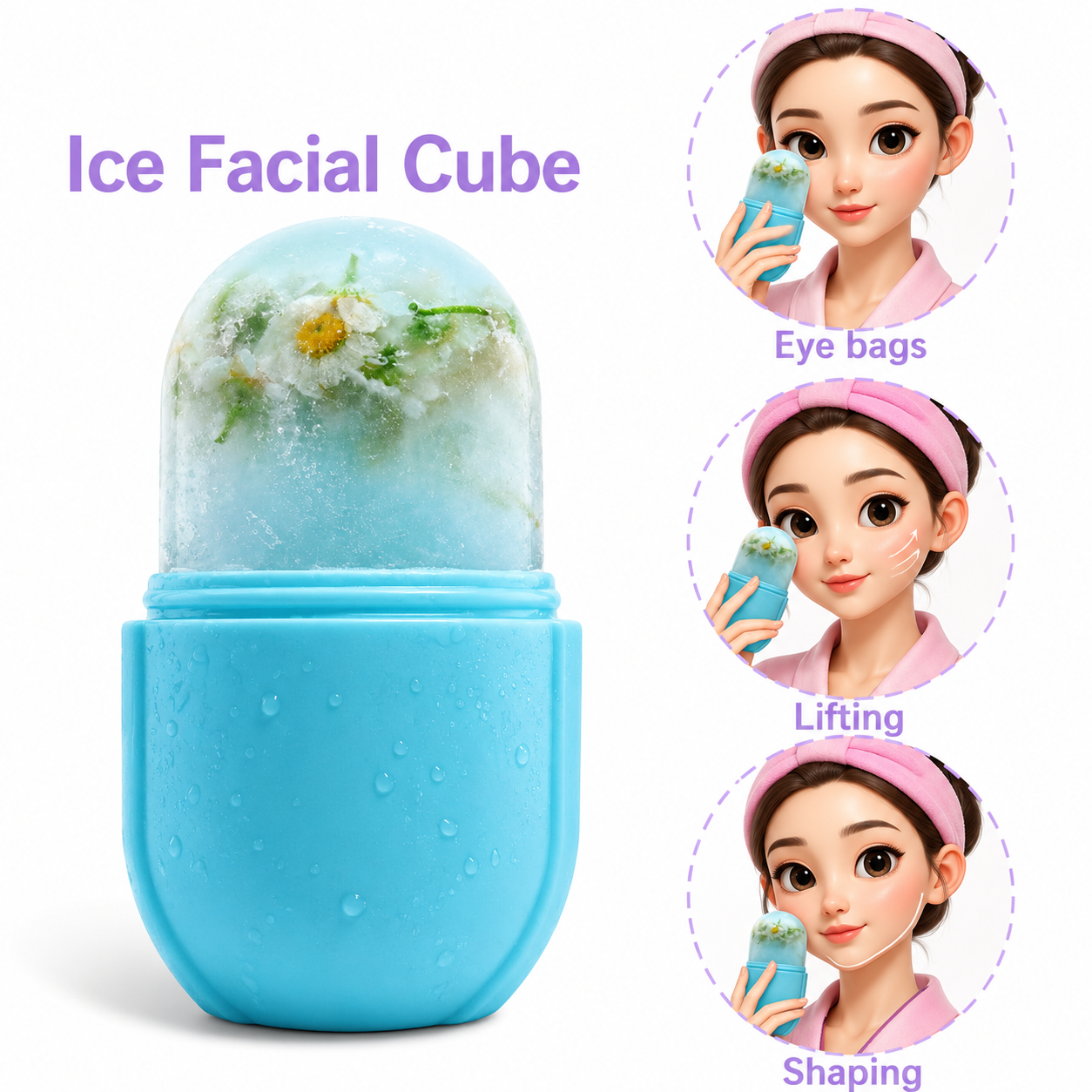Silicone Face Ice Roller - Skin Massage Cooling Tool