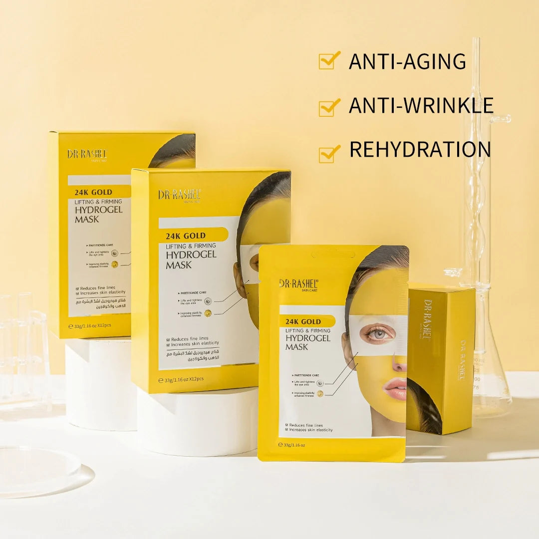DR.RASHEL 24K Gold Lifting & Firming Hydrogel Mask – Hydrating, Firming & Radiance Boost