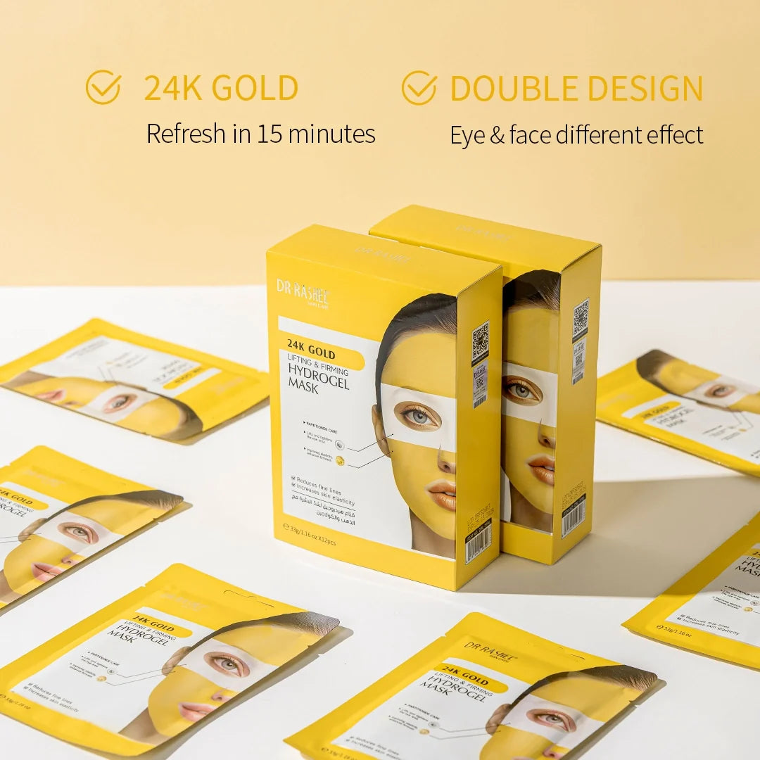 DR.RASHEL 24K Gold Lifting & Firming Hydrogel Mask – Hydrating, Firming & Radiance Boost