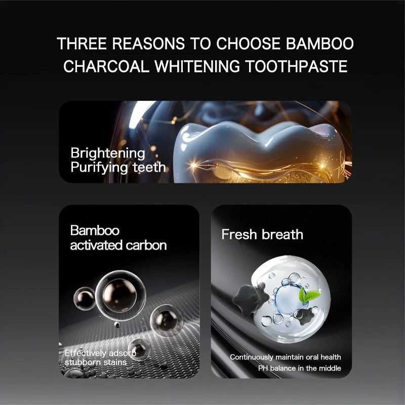 DR.RASHEL Bamboo Charcoal Toothpaste & Toothbrush Set – Cleaner, Fresher & Brighter Smile