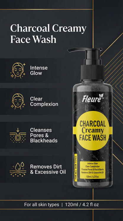 Charcoal Face Wash - Purifying & Deep Clean for Oily & Acne-Prone Skin