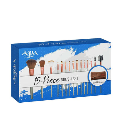 Aqua color line 15 pieces Brush Set.