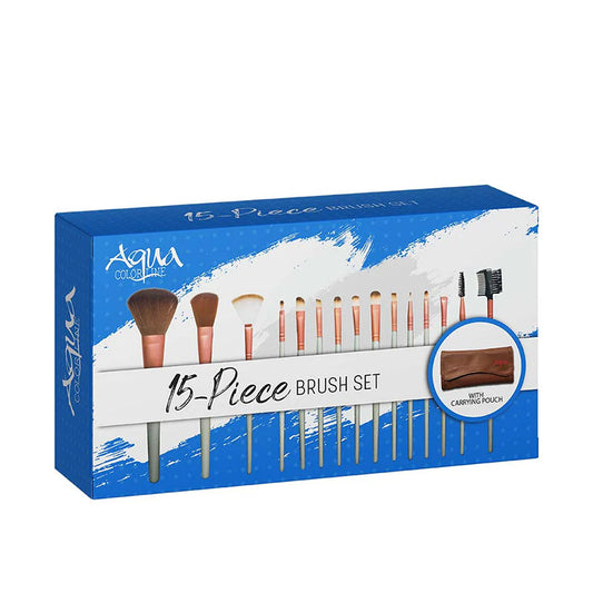 Aqua color line 15 pieces Brush Set.