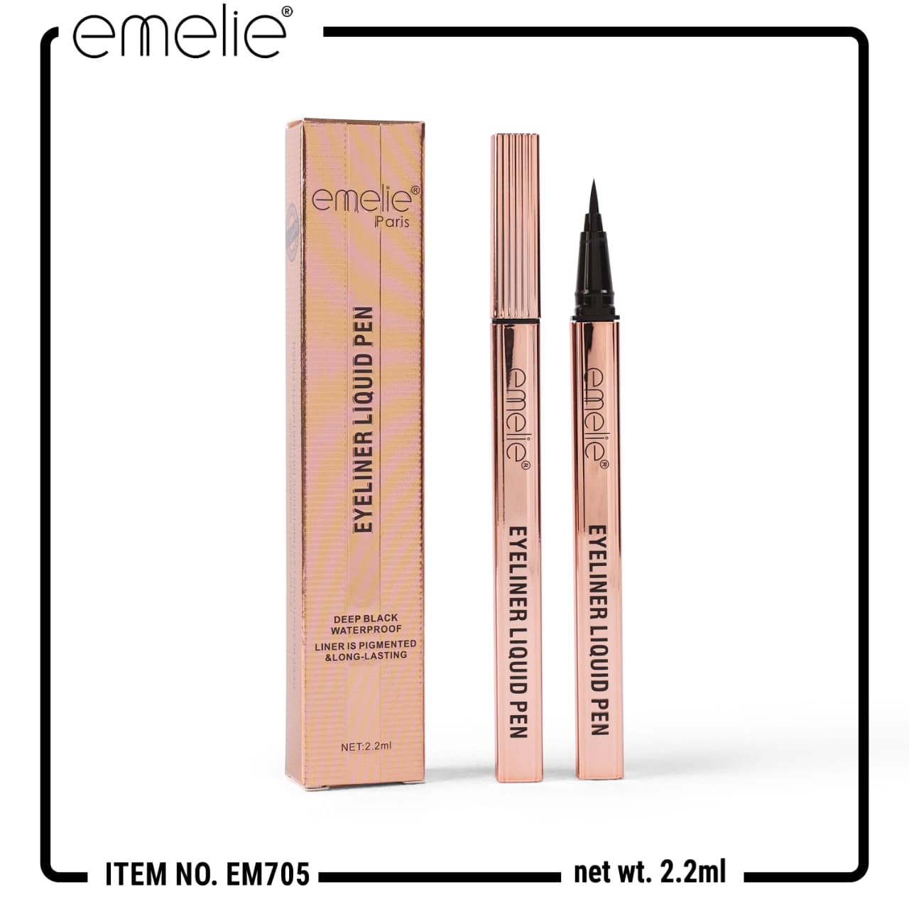 Eyeliner Liquid Pen - Deep Black Waterproof, 24H Smudge-Proof