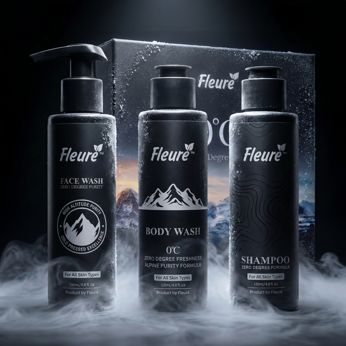 Zero Degree Kit - Menthol Face Wash, Body Wash & Shampoo