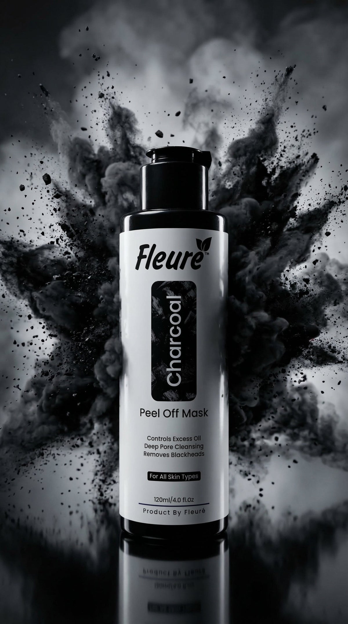Fleuré Charcoal Peel-Off Black Mask | Deep Pore Detox & Blackhead Remover