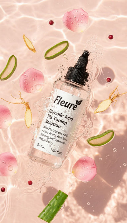 Fleuré Glycolic Acid 7% Toning Solution - Brighten & Smooth Skin