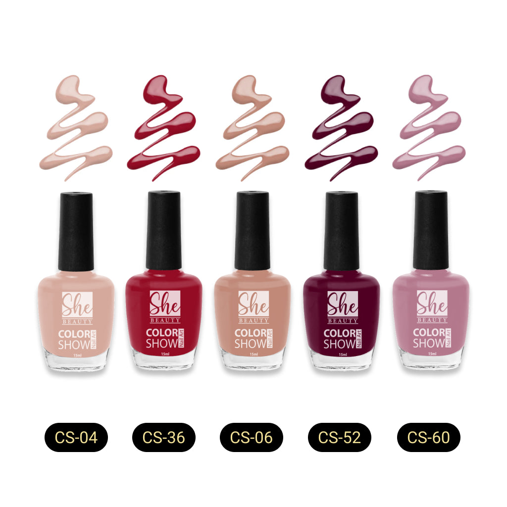 Color Show Nail Polish by She Beauty (Pack of 5)