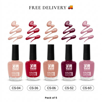 Original Premium Color Show Nail Polishes (Pack of 5)