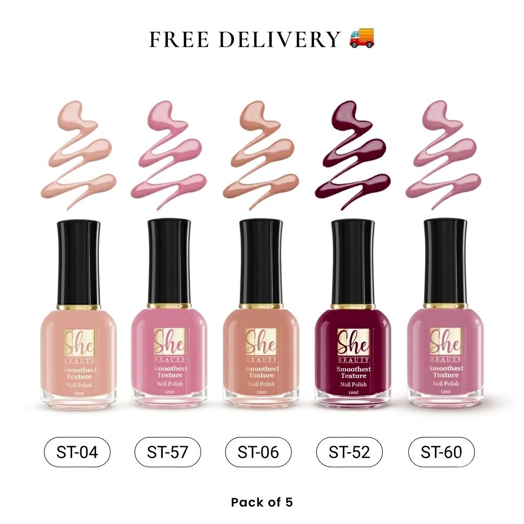 Original Premium Smoothest Texture Nail Polishes (Pack of 5)