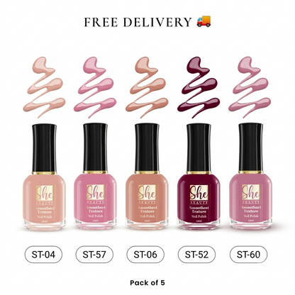 Original Premium Smoothest Texture Nail Polishes (Pack of 5)