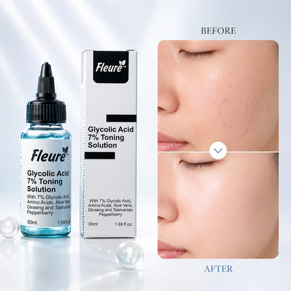 Fleuré Glycolic Acid 7% Toning Solution - Brighten & Smooth Skin