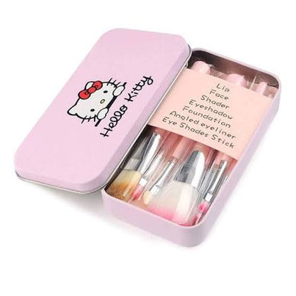 Hello Kitty Makeup Mini Brush Set with Storage Tin Case