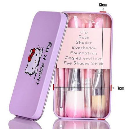 Hello Kitty Makeup Mini Brush Set with Storage Tin Case