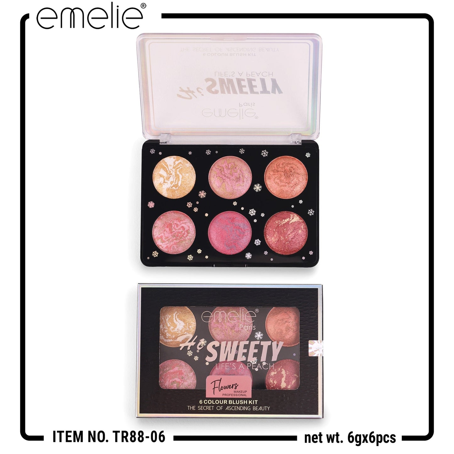 Hi SWEETY LIFE'S A PEACH – 6 Colour Baked Blush Kit