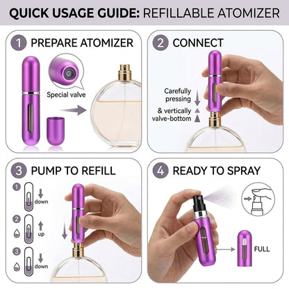Portable Mini Refillable Perfume Bottle With Spray