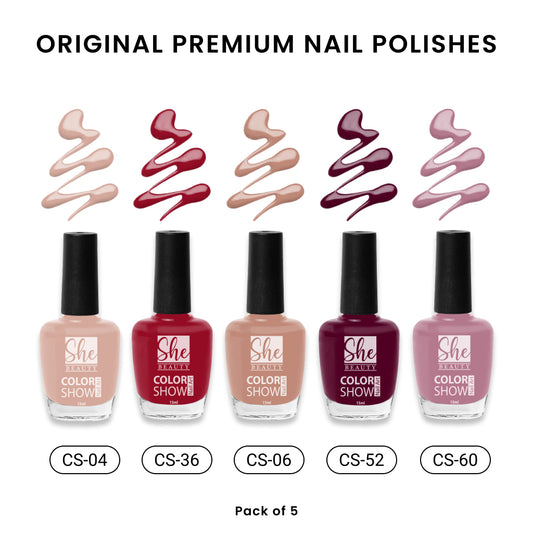 Original Premium Color Show Nail Polishes (Pack of 5)