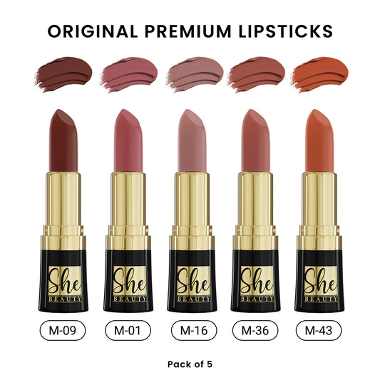 Original Premium Lipsticks (Pack of 5)