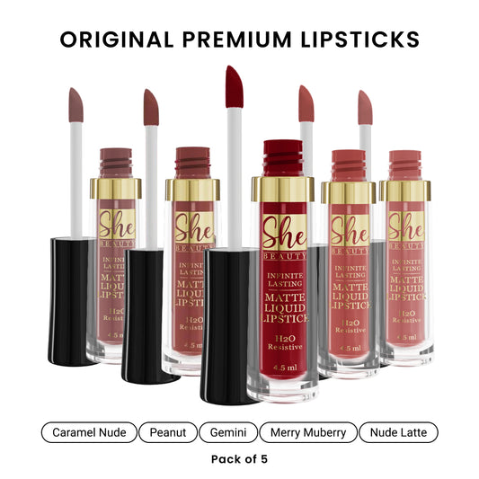 Original Premium Liquid Lipsticks (Pack of 5)
